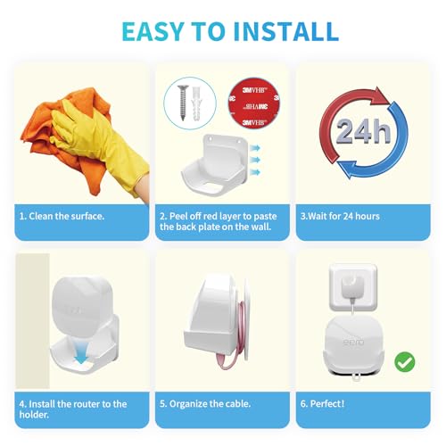 Sootozy 2-Pack Wall Mount Holder EM6Plus-2PC Weatherproof Tri-Band 802.11a Wi-Fi System