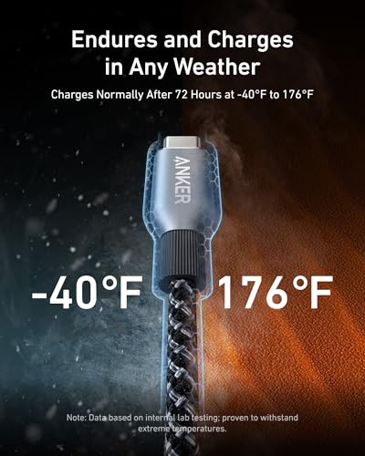 Anker 6 Feet A88E2 USB Type C Male-to-Male Cable 480 Mbps Data Transfer 240W Power Delivery USB-IF Compliant