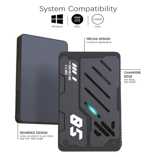 Tianken 500 GB EHDBJJ30 500 GB External Hard Drive USB 3.0 Aluminum Form Factor Portable Storage