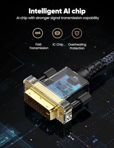 Capshi 6FT jp-466 DVI HDMI Adapter High-Speed No Plug