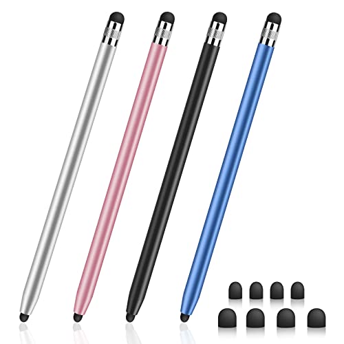 DIGIROOT Stylus Pen Set 4 Pcs Rubber Tip Compatible for Tablets Smartphones