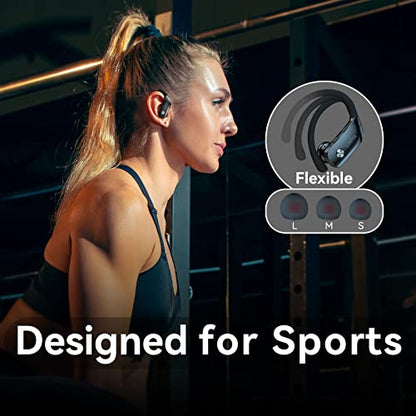 bmani T16 Wireless Earbuds Bluetooth 5.0 with Over-Ear Hooks and 80 Hours Playtime