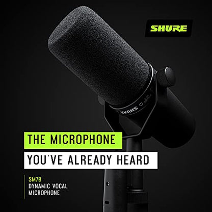 Shure SM7B Dynamic Microphone 1 Channel Unidirectional XLR 150 Ohms