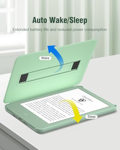 MoKo 6" Kindle 11th Generation 2024/2022 Case Auto Sleep/Wake Agave Green