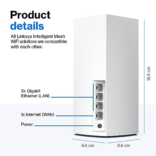 Linksys 3000 Mbps MX20MS2 Wi-Fi 6 Router, Dual-Band, 4000 sq. ft Coverage, 4 x Gigabit Ethernet Ports