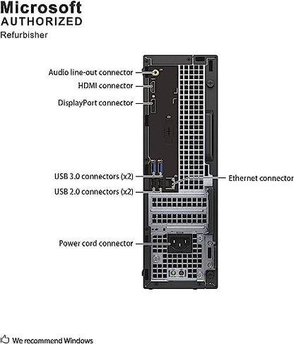 Dell OptiPlex 3050 SFF 3840 x 2160 Computer Tower 4K HDMI DisplayPort Certified Refurbished