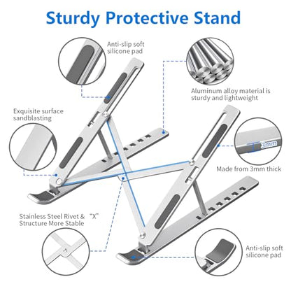 Sopholid 18-M-1 Tripod Laptop Stand Adjustable Aluminum Tabletop Mount