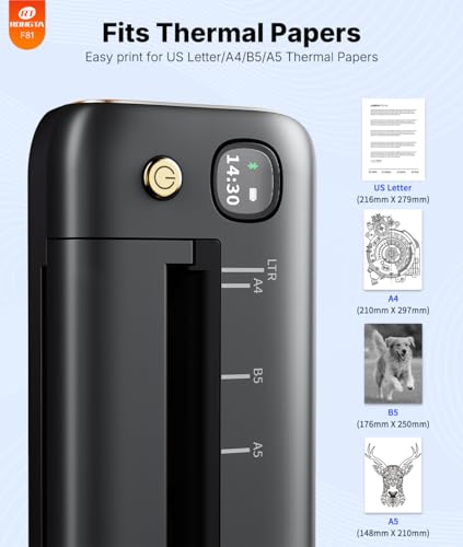 Rongta Portable Thermal Printer 203DPI Bluetooth Monochrome F81