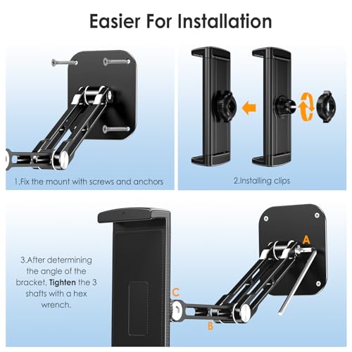 Lucrave Adjustable iPad Tablet Wall Mount B0CZNJKSD453 Aluminum