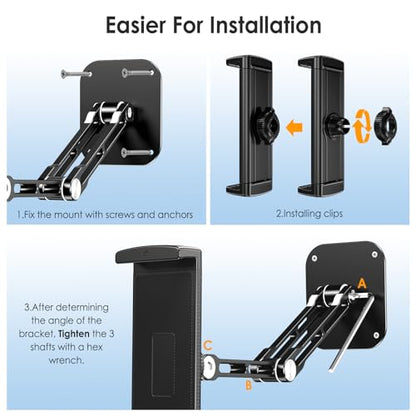 Lucrave Adjustable iPad Tablet Wall Mount B0CZNJKSD453 Aluminum