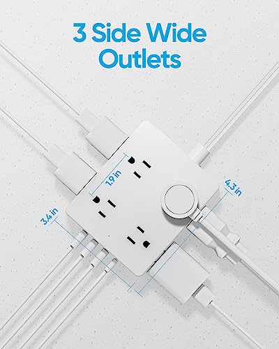 Olcorife 8-Outlet Power Strip with 4 USB Ports and 10 ft Cord