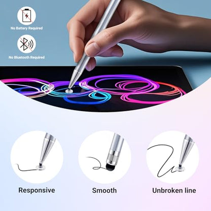 LINFANC 10 Pcs LF1061 Stylus Pens for Touchscreens - Aluminum Construction, 5.98 x 0.31 x 0.31 Inches, Compatible with Android, iPhone, iPad, Tablet, Smartphone