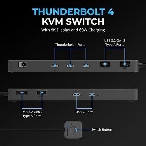 SABRENT 6.3in SB-TB4K 4K@144Hz KVM Switch 40Gbps