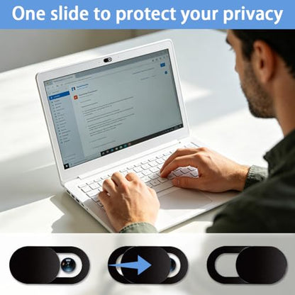 Generic 0.03" Webcam Cover Sliding Privacy Shield - 8 Pack