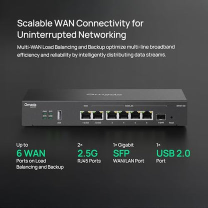 TP-Link ER707-M2 Single-Band Router 802.11ac Ethernet 2500 Mbps