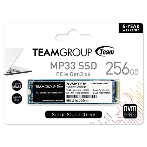 TEAMGROUP 256GB TM8FP6256G0C101 Internal SSD PCIe NVMe M.2 2280 Interface