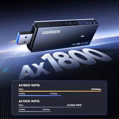 UGREEN USB 3.0 AX1800 WiFi Adapter 65225 Black