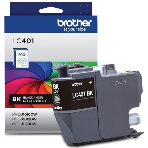 Brother LC401BK 200 Pages Black Ink Cartridge Inkjet Printer
