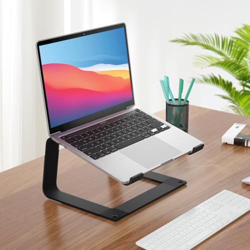GleYo 10.87 x 8.5 x 6 inch LSU2002 Laptop Stand - Aluminum, Black