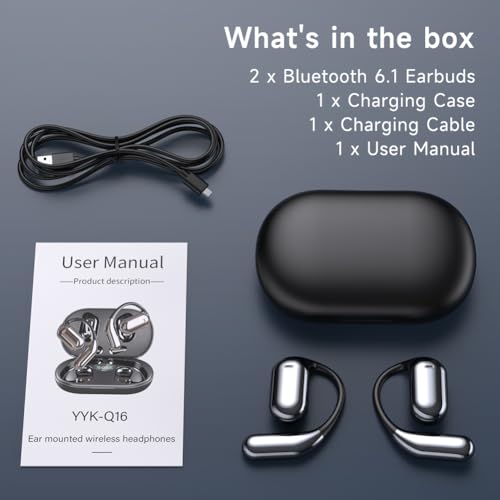 Hsility 1 Count YYK-Q16AI Wireless Open Ear Translation Earbuds 168 Languages AI 36 Hours Playtime