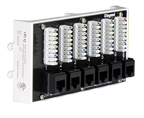 Legrand On-Q AC106A6 Cat 6A Network Interface Module Ethernet 6 Port