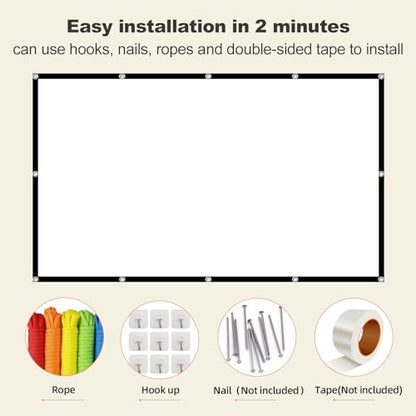 XINLEMY 150inches 4K 16:9 Projection Screen Polyester Matte