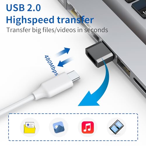 QianLink USB C to USB Male Adapter 4 Pack, Aluminum Alloy, 25 Watts, Type A Connector