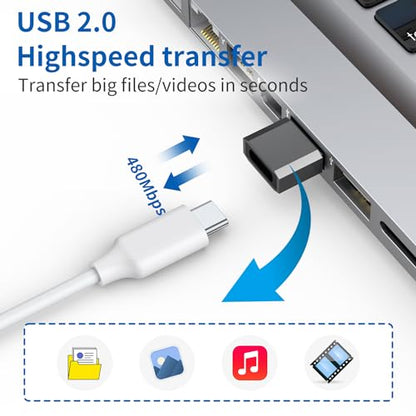 QianLink USB C to USB Male Adapter 4 Pack, Aluminum Alloy, 25 Watts, Type A Connector