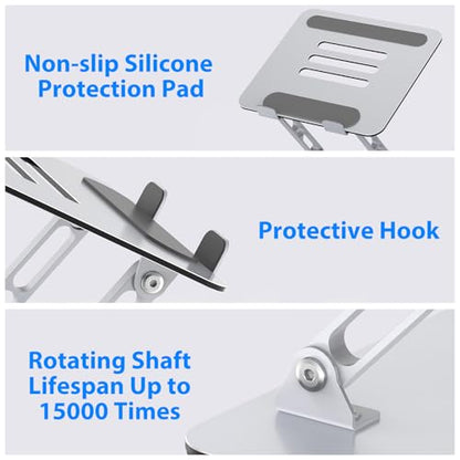 Gogoonike Adjustable Laptop Stand 10-15.6 inch Portable Tabletop Ergonomic Metal Riser