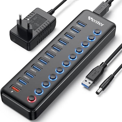 WENTER 11-Port USB Hub KDP-AF120300U Powered USB 3.0