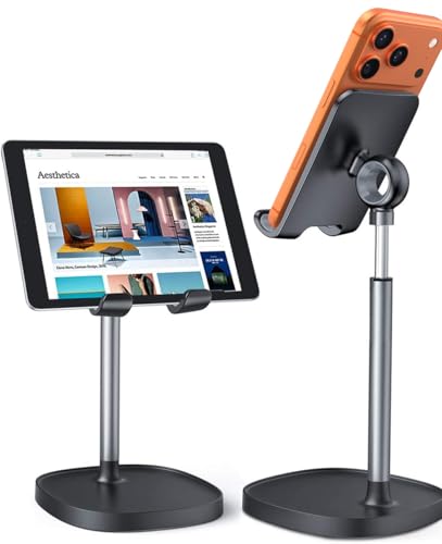 LISEN 4.33 x 4.33 x 8.53 inches Stand Alone Adjustable Phone Holder LE752 Black