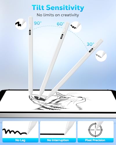 MoKo 12 x 8 x 4 inches Stylus Pen for iPad 2018-2025 with Palm Rejection and Tilt Sensitivity - P1480397