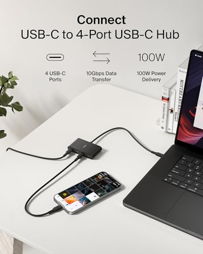 Belkin USB-C Hub AVC018BTBK 4-Port USB 3.2 Gen 2 10 Gbps