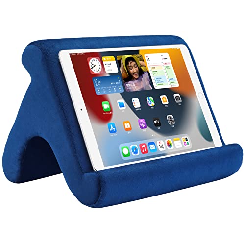 SAMHOUSING Pillow Tablet Holder 1 Count Suede Bed Mount Navy