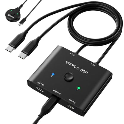 MLEEDA USB C Switch 2-way, 8K@60Hz, 4K@120Hz, Plug In