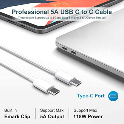 ixcv 118W PD-118W Power Adapter USB Type C Charger Compatible with MacBook Pro 16" M3 2023, Air 15" M3 2024 and More USB-C Devices