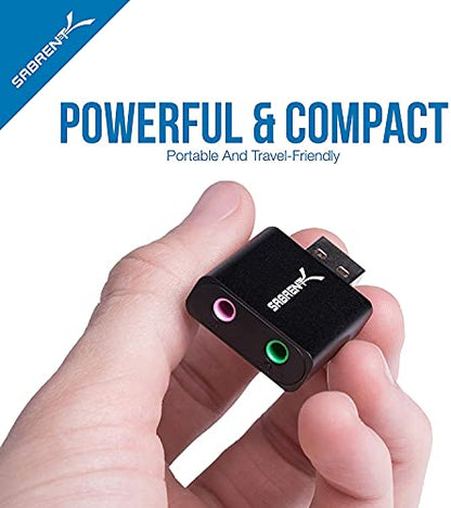 Sabrent Aluminum USB External Stereo Sound Adapter AU-EMCB USB 2.0 Stereo 48 KHz