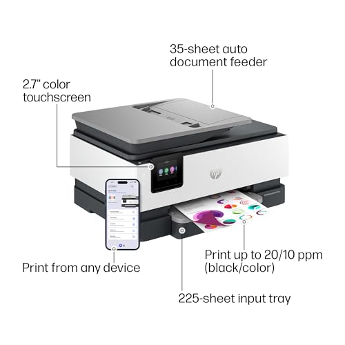 HP OfficeJet Pro 8125e 4800 x 1200 Color All-in-One Printer 8.5x11 with ADF