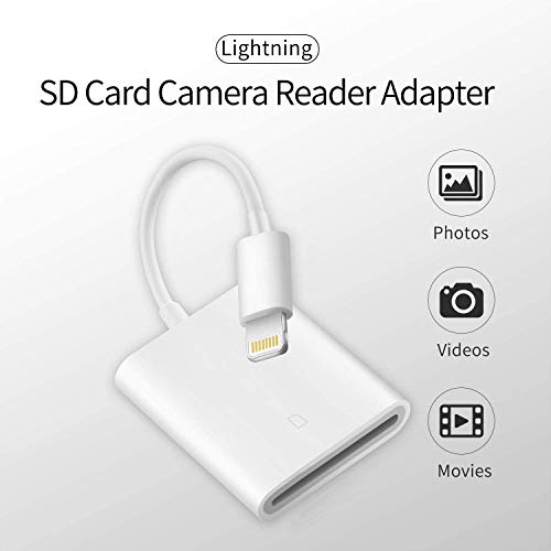 FUHAYA Lightning Adapter to SD Card Reader AKUSFBA-140, 256GB Capacity, iOS Compatible, Plug & Play