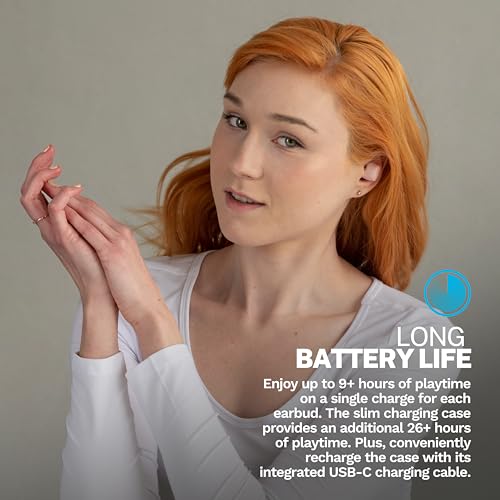 JLab EBGTONEPFA50WEB Go Air Tones+ In Ear Headphones, Bluetooth 5.1 Wireless Earbuds, 35+ Hours Playtime, Touch Control, Water Resistant, With Charging Case