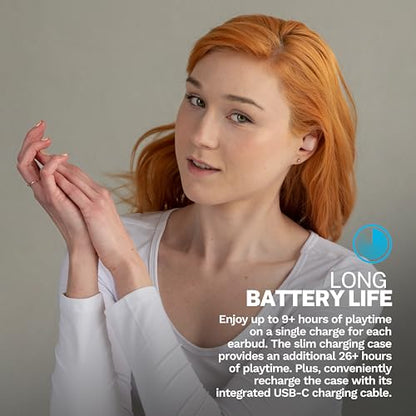 JLab EBGTONEPFA50WEB Go Air Tones+ In Ear Headphones, Bluetooth 5.1 Wireless Earbuds, 35+ Hours Playtime, Touch Control, Water Resistant, With Charging Case