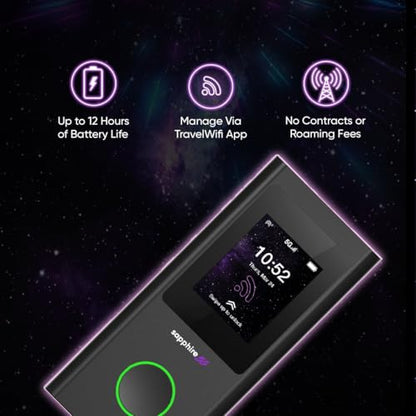 TravelWifi Sapphire 5G Mobile Hotspot WPS Tri-Band Wireless 802.11ax Connectivity Technology