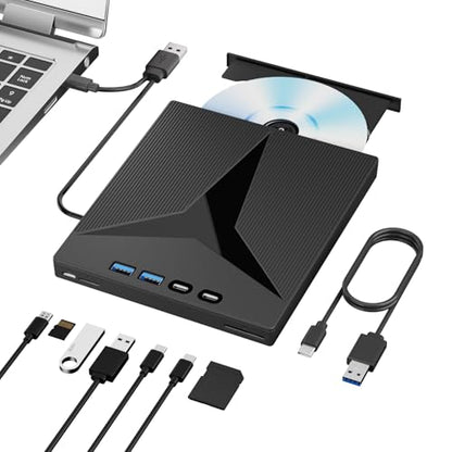 wintale 7 in 1 USB 3.0 Type-C External CD/DVD Drive B0FXWHQJD7