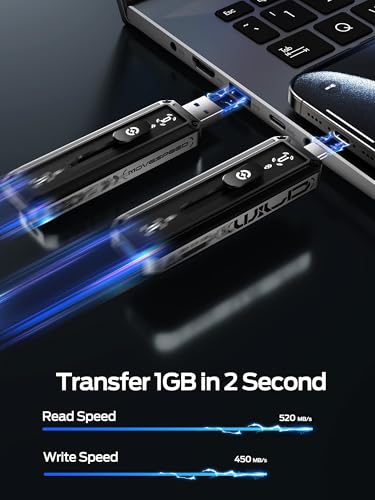 MOVE SPEED 256GB External Solid State Drive USB 3.2 Dual Port 520MB/s Read Speed Model WD 05