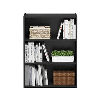Furinno 3-Tier Bookshelf 11208AM Floor Mount Americano