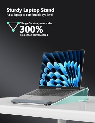 JCZT NH04 Aluminum Laptop Stand with Wrist Rest