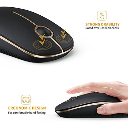 VssoPlor 2.4G Wireless Mouse Model S001 Optical Connectivity USB Ergonomic Design