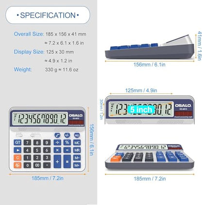 pendancy 5 Inch Standard Function OS-6815 LCD Desktop Calculator