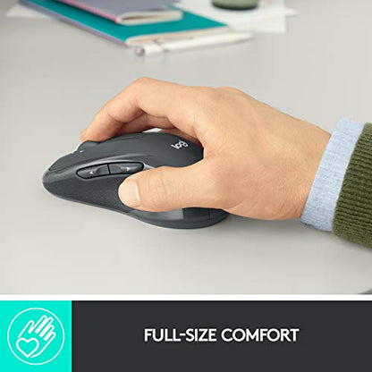 Logitech M510 Wireless Mouse USB Optical Connection, 1000 DPI, Battery Powered, Ergonomic Design, Graphite