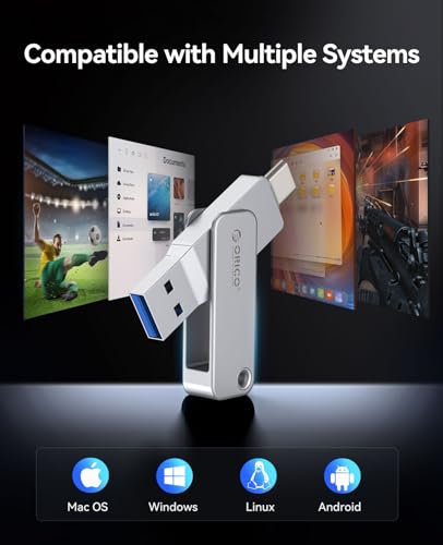 ORICO 32GB USB Flash Drive EB05 USB 3.2 Gen 1 Read Speed 150MB/s Write Speed 70MB/s Dual Connector USB-C USB-A